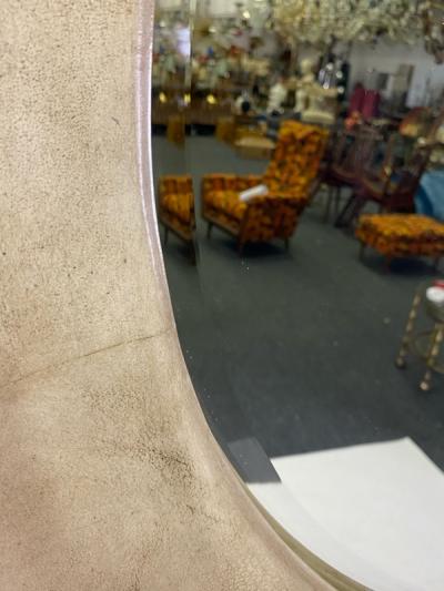 Karl Springer MONUMENTAL MODERN PARCHMENT MIRROR IN THE MANNER OF KARL SPRINGER