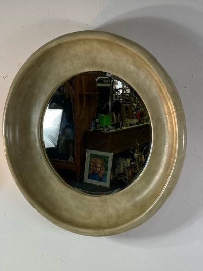 Karl Springer MONUMENTAL MODERN PARCHMENT MIRROR IN THE MANNER OF KARL SPRINGER