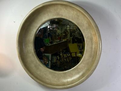 Karl Springer MONUMENTAL MODERN PARCHMENT MIRROR IN THE MANNER OF KARL SPRINGER