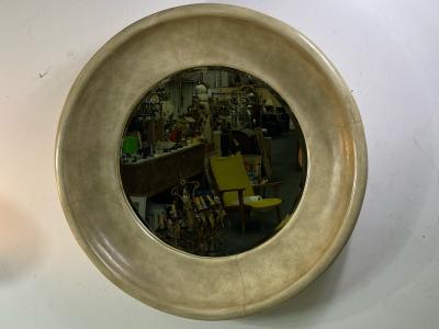 Karl Springer MONUMENTAL MODERN PARCHMENT MIRROR IN THE MANNER OF KARL SPRINGER