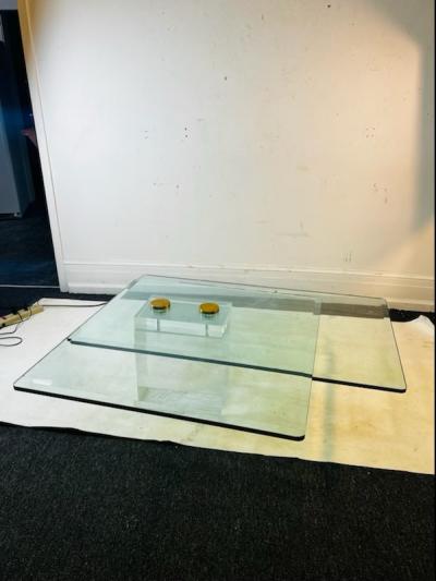 Karl Springer MONUMENTAL MODERNIST GLASS AND LUCITE TABLE ATTRIBUTED TO KARL SPRINGER