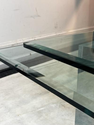 Karl Springer MONUMENTAL MODERNIST GLASS AND LUCITE TABLE ATTRIBUTED TO KARL SPRINGER
