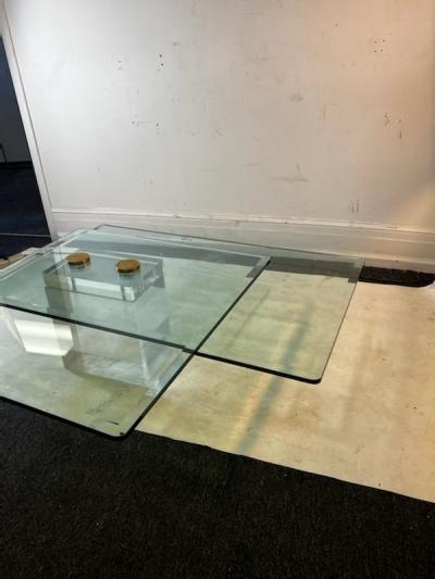 Karl Springer MONUMENTAL MODERNIST GLASS AND LUCITE TABLE ATTRIBUTED TO KARL SPRINGER