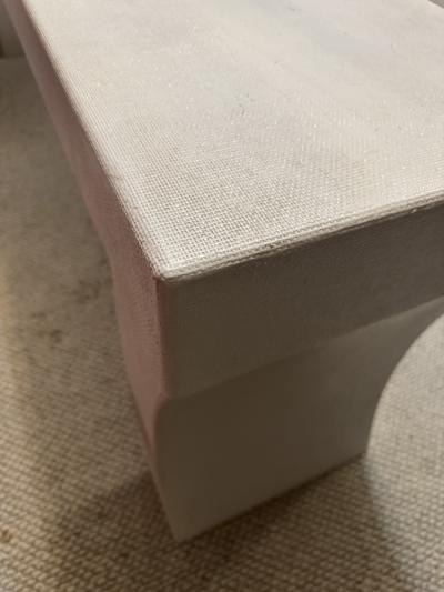 Karl Springer MONUMENTAL MODERNIST WHITE LINEN CONSOLE IN THE MANNER OF KARL SPRINGER