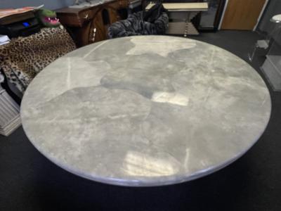 Karl Springer MONUMENTAL ROUND GOATSKIN DINING TABLE BY KARL SPRINGER