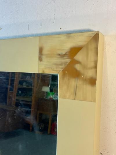 Karl Springer MONUMENTAL SIGNED RECTANGULAR GOATSKIN MIRROR BY KARL SPRINGER