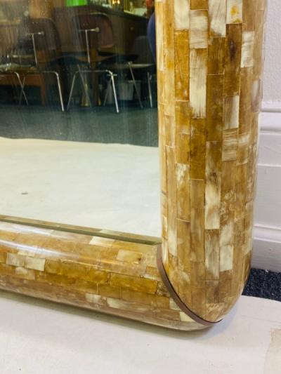 Karl Springer MONUMENTAL TESSELLATED HORN MIRROR BY KARL SPRINGER