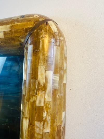 Karl Springer MONUMENTAL TESSELLATED HORN MIRROR BY KARL SPRINGER