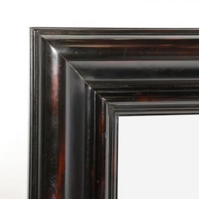 Karl Springer Mid Century French Polished Tortoise Hue Finish Molding Mirror by Karl Springer