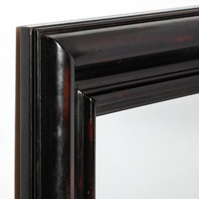 Karl Springer Mid Century French Polished Tortoise Hue Finish Molding Mirror by Karl Springer