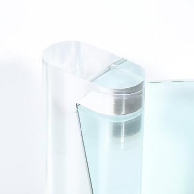 Karl Springer Mid Century Lucite Bullet Form Supports Glass Coffee Table by Karl Springer