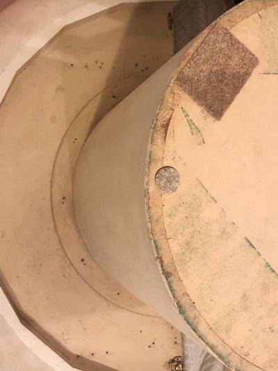 Karl Springer Mid Century Modern Karl Springer Circular Dining Table with 3 Leaves