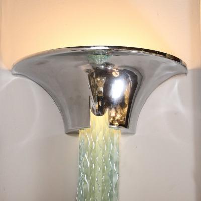 Karl Springer Mid Century Modernist Chrome Lucite Waterfall Sconce by Karl Springer