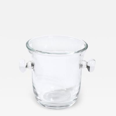 Karl Springer Mid Century Modernist Glass Ice Bucket Signed Karl Springer