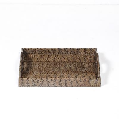 Karl Springer Mid Century Modernist Python Skin Tray by Karl Springer