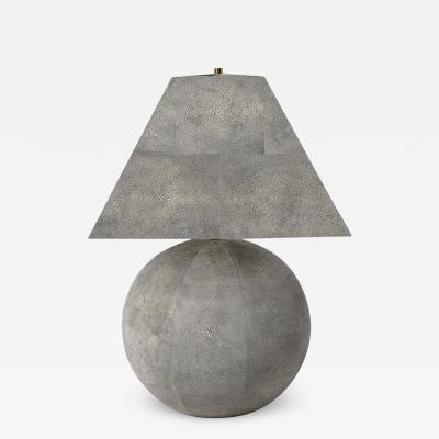 Karl Springer Mid Century Modernist Tessellated Shagreen Geometric Table Lamp by Karl Springer