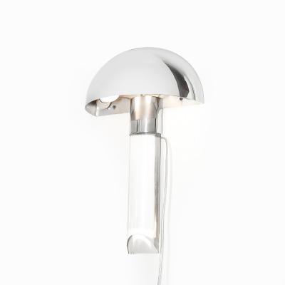 Karl Springer Mid Century Mushroom Sconce by Karl Springer in Polished Chrome Lucite