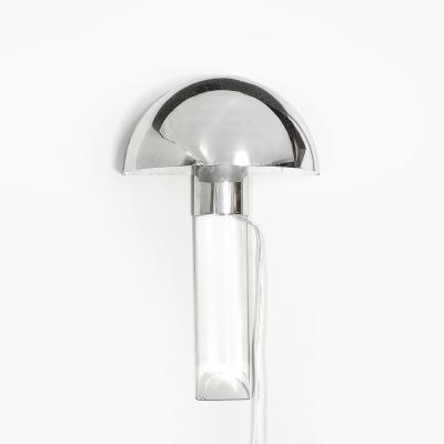 Karl Springer Mid Century Mushroom Sconce by Karl Springer in Polished Chrome Lucite