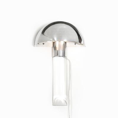 Karl Springer Mid Century Mushroom Sconce by Karl Springer in Polished Chrome Lucite
