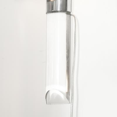 Karl Springer Mid Century Mushroom Sconce by Karl Springer in Polished Chrome Lucite