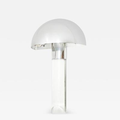 Karl Springer Mid Century Mushroom Sconce by Karl Springer in Polished Chrome Lucite