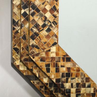 Karl Springer Mid Century Octagonal Tessellated Penshell Mirror in the Manner of Karl Springer