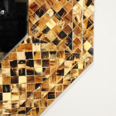 Karl Springer Mid Century Octagonal Tessellated Penshell Mirror in the Manner of Karl Springer