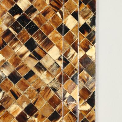 Karl Springer Mid Century Octagonal Tessellated Penshell Mirror in the Manner of Karl Springer