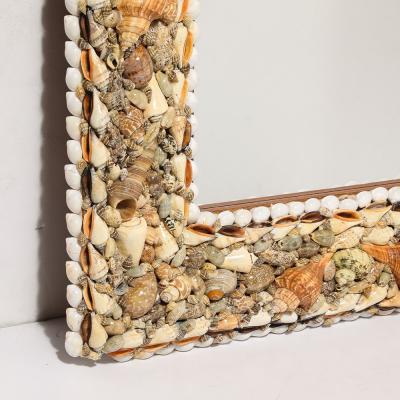 Karl Springer Mid Century Tessellated Seashell Border Mirror in the Manner of Karl Springer