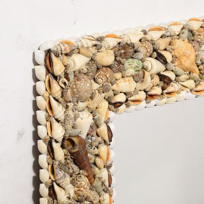 Karl Springer Mid Century Tessellated Seashell Border Mirror in the Manner of Karl Springer