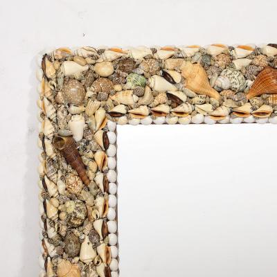 Karl Springer Mid Century Tessellated Seashell Border Mirror in the Manner of Karl Springer