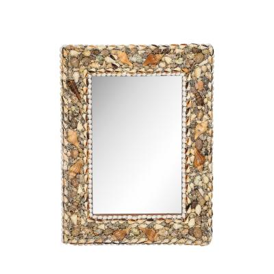 Karl Springer Mid Century Tessellated Seashell Border Mirror in the Manner of Karl Springer