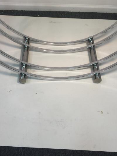 Karl Springer Modern Chrome Art Deco Revival U Band Console