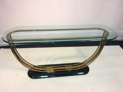 Karl Springer Modern U Shaped Console Table in the Manner of Karl Springer