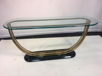 Karl Springer Modern U Shaped Console Table in the Manner of Karl Springer