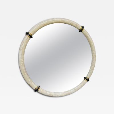 Karl Springer Monumental Karl Springer style Round Mirror Mid Century Modern