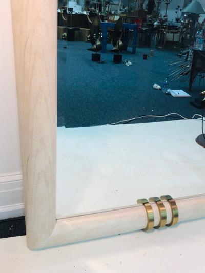 Karl Springer Monumental Large Mirror in the Manner of Karl Springer