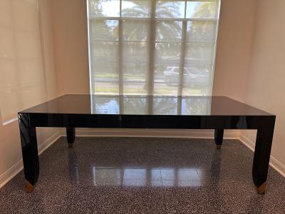 Karl Springer Original Vintage Karl Springer Executive Black Lacquered Desk