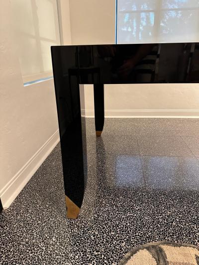 Karl Springer Original Vintage Karl Springer Executive Black Lacquered Desk