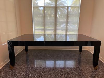 Karl Springer Original Vintage Karl Springer Executive Black Lacquered Desk