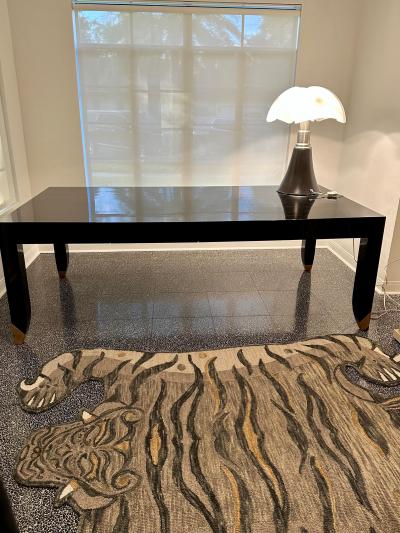 Karl Springer Original Vintage Karl Springer Executive Black Lacquered Desk