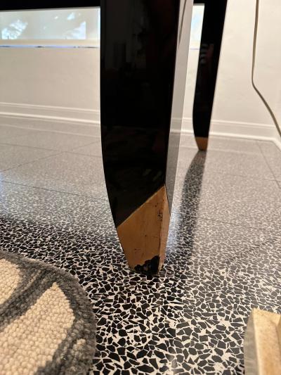 Karl Springer Original Vintage Karl Springer Executive Black Lacquered Desk
