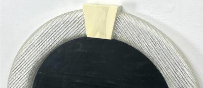 Karl Springer POST MODERN MARBELIZED AND SILVER LEAF TEXTURED MIRROR