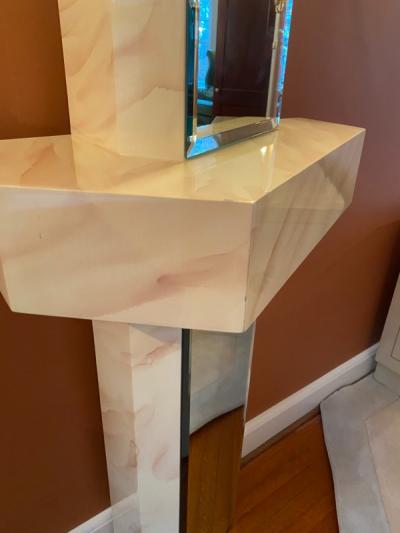 Karl Springer POST MODERN SCULPTURAL WALL MIRROR IN THE MANNER OF KARL SPRINGER