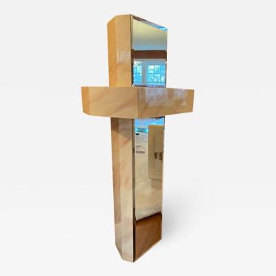 Karl Springer POST MODERN SCULPTURAL WALL MIRROR IN THE MANNER OF KARL SPRINGER