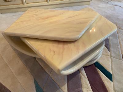 Karl Springer POST MODERNIST ANGLE REVOLVING COFFEE TABLE IN THE MANNER OF KARL SPRINGER