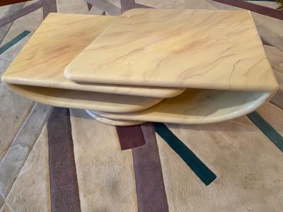 Karl Springer POST MODERNIST ANGLE REVOLVING COFFEE TABLE IN THE MANNER OF KARL SPRINGER