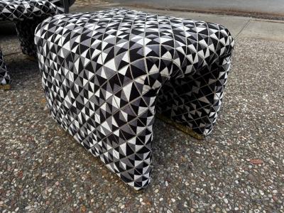 Karl Springer Pair Of Karl Springer Inspired Waterfall Ottomans