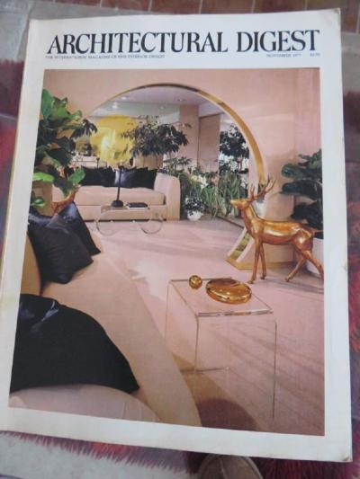 Karl Springer Pair Thick Lucite Scroll Cocktail Coffee Tables style of Karl Springer 1970s
