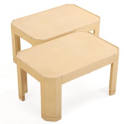 Karl Springer Pair of 1970s End Tables in the Style of Karl Springer